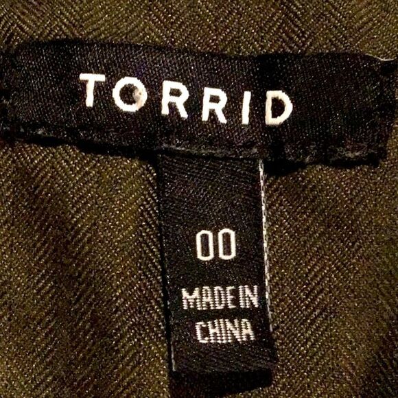 Torrid Olive Green Canvas Zip Up Hooded Winter Anorak Jacket - Picture 15 of 16